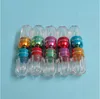 100 × البسيطة لطيف كبسولة قذائف جولة حالات حبوب منع الحمل شفافة زجاجات إعادة الملء البلاستيكية مع الألومنيوم كاب المخدرات الطبية حاويات