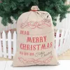 كبيرة الحجم عيد ميلاد سعيد الكتان حقيبة هدية بابا نويل أكياس الرباط كاندي حقيبة ناتال السنة الجديدة عيد الميلاد ديكور المنزل JK2010PH