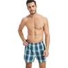 3 Stuks/partij Heren Ondergoed Boxers Shorts Casual Katoenen Slaap Onderbroeken Merken Plaid Comfortabele Homewear Slipje Plus Size LJ201110