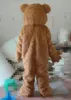 Brown Plush Bear Mascot Kostymer Animerat tema djur COSPALY Cartoon Mascot Character Halloween Carnival Party Costume