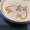 Pretty diamond 3d butterfly ear cuff fashion luxury designer cuff earrings for woman girls gold gift box284i