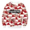 Unisex Ugly Christmas Sweater Jumper Men Kvinnor Novelty 3d Ren Skriv ut Crew Neck Holiday Vocation Party Xmas Sweatshirt