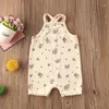 Jumpsuits mode baby meisjes jongens casual outfits katoenen bloem mouwloze kruis romper jumpsuit kleding