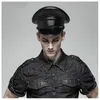 100% skóry Niemiec Oficer Visor Cap Army Hat Cortical Hats Cap Cosplay Halloween Hat Size M L XXL1273E