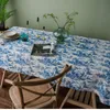 Retro Blue Decorative Table Cloth Rectangular TrableDs Matbord Cover Kitchen OBRUS MANTEL MESA HOME DECED CUDION COVER12390