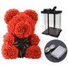 FESTIDOS DE FESTO 40CM Adorável urso de rosas com caixa de presente LED Teddy Bear Soop Soop Flower Flower Artificial Ano Novo Presentes Para Valentin8118783