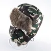 TQMSMY CAMOUFLAGE EAR FALS HAT MEN USHANKA SNOW CAPS UNISEX BOMBER HAT Kvinnor Vinterhattar för herrmasker Cap Casual Warm Bone Y200110