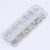 12 rasters Kleurrijke Crystal Nail Art Rhinestones Acryl Nail Stones Kralen Studs Platte Back Shiny Tips 1440 Stks Clear Round Crystal Super Shine