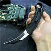 Taktisches Überlebens-Camping-Federmesser, automatische Karambit-D2-Machetenklinge, schwarze Aluminiumgriffe, Selbstverteidigungsmesser