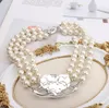 Hot Selling Planetary Heavy Industries Three-layer Pearl Necklace Female Full Diamond Satellite Clavicle Chain Retro Necklace Bridal Wedding