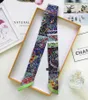 Scarves Fashion Retro Bag Scarf Women Small Silk Print Art Head Handle Ribbons Long A122056099