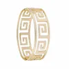 Mulheres Moda Qualidade Pulseiras oco Geometric Ampla Bangle banhado a ouro 18K fivela de metal Pulseira de Punho de jóias presentes de casamento das mulheres