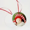 5st Sublimation MDF Christmas Ornaments Decorations Double Square Round Shape Decorations Hot Transfer Printing 2Styles