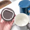 Tazze Versione Coreana D'oro Con Coperchio Cucchiaio Tazza In Ceramica Tazza Da Caffè Per Ufficio Affari Uomini E Donne Arte Acqua Tazza Harajuku1