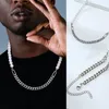 Hiphop Halb 7 mm Miami Cuban Link Kette und halb 8 mm Perlen Halskette für Männer und Frauen aus Edelstahl JewelryQ0115