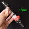 DHL Mini Nectar Collector Kit med Titan Tips Nail 14mm 18mm Quartz Tips Plast Keck Clip Concentrate Dab Halmolja Rigar Glasrör