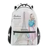 ALAZA Fashion Backpack School Bags for teenager girls Eiffel tower Prints Backpack Student Elementary Schoolbags ladie Book Bags LJ201225