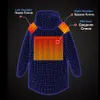 Ninetygo Smart Isıtmalı Ceket% 80 Aşağı Yüksek Tech Isıtma 4 Sıcaklık Ayarı Moda Parka Su Geçirmez Kış Parka 201209