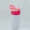 12 uncji 350 ml sublimacja Sippy Cup Stal nierdzewna butelka z wodą z słomką Połowocze