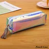 크리 에이 티브 레이저 학교 연필 가방 케이스 다채로운 투명 화장품 makeupbag 파우치 귀여운 소녀 pencilbag 높은 용량 sup wll193