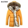 BATMO nouveauté hiver lapin fourrure col 80% blanc canard vers le bas vestes à capuche hommes, plus taille S-5XL 201209