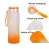 Sublimation Water Bottle 500ml Frosted Glass Water Bottles gradient Blank Tumbler Drink ware Cups RRA12180