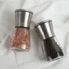 Macinatore di pepe Grinder Campo in acciaio inox manuale sale portatile vetro portatile macinino condimento salsa per la casa