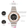 Kademanトップブランドの高級女性腕時計LEDアナログデジタルディスプレイクォーツ女性ウォッチステンレス鋼の腕時計Reloj Mujer 201114