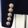 Hoge kwaliteit nieuwste modeontwerper Blazer Dames Double Breasted Lion Buttons Velvet Blazer Coat 201201