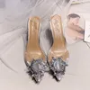 Talons hauts été pantoufles femmes mode talons en cristal sandales stiletto