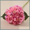 18 färger artificiell hortensia blomma falsk silke singel riktig touch bukett hortensior för bröllop centerpieces hemfest dekorativa droppe del