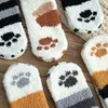 Peluş Coral Polar Çorap Kadın Tüp Çorap Sonbahar ve Kış Kedi Pençesi Sevimli Kalınlaşmak Uyku Kat Çorap M2951 Sleeping ısıtın