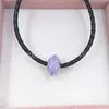 Andy Jewel 925 Sterling Silver kralen Glas Purple Shimmer Murano Charm past bij Europese pandora -stijl sieraden armbanden ketting 791651