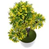 装飾的な花の花輪のトピアリーミニ造形木の家の装飾植物鍋飾りプラスチックの挨拶