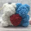 25CM Love Heart Rose couple Bear Artificial Flowers Soap Foam Rose Flower Panda Christmas Gifts for Women Valentine's Day Gift Best quality