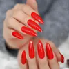 Faux Ongles Rouge Fin Pointu Artificiel Ongles Conseils Flamme Extra Long Complet Faux Doigt Stiletto Shine Lady 24PCS Prud22