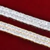 2 lignes Baguette Zircon Tennis Chain Bracelet Gold Color Copper Men039s Charms Hip Hop Fashion Jewelry8253969