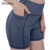 Blesskiss Compression Yoga Shorts Women Fitness Clothing High Waist Gym Sport Shorts For Female Spandex Short Workout Tights T200412