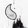 Wit zwart Dream Catcher Home Decor Wall Car Hanging Decoratie Feather Crafts Dreamcatcher Nets 1222167