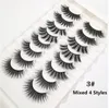 Partihandel 8 par tjocka fluffiga falska ögonfransar 3d faux mink falska ögonfransar handgjorda mjuka naturliga utseende lashes förlängningsverktyg