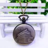 5 PCS Multiple styles Bronze Color Steel Flip fashion Souvenirs Xi'an Big Wild Goose Pagoda Quartz Vintage jewelry Good Christmas Gift Watch