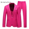 Kuson Hot Rosa Homens Casual Terno Casual Macho Blazer Calças Slim Fit Ternos para Homens Traje Business Formal Party Noivo TuxeDos 201106