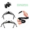 200 cm Plush Giant Spider Halloween Decoration 6.6 ft Black Hairy Spiders Horror Haunted House Garden Props Party Decor Y201006