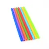 Återanvändbar silikonstrålar Matkvalitet Silikon Flexibel Straight Dricksstrålar med Cleaner Stick Party Bar Tillbehör LX3188