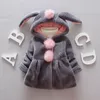 Bébé Manteau D'hiver Bébé Filles Vêtements Mignon Oreille De Lapin À Capuche En Peluche Manteau Manteau Fille Ropa Bebe Livraison Gratuite 201128