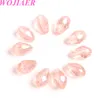 Wojiaer mavi pembe kristal yüzlü armut aralayıcı gevşek boncuklar 10x14mm diy mücevher aksesuarları BA300