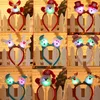 Decorações de Natal Headband Boneco de neve LED piscando luz para crianças brinquedos decoração festa brilhando halloween navidad1