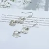 Dangle Chandelier Carvejewl Drop Kolczyki Metalowe podwójne serce dla kobiet biżuteria plastikowa hak anty alergia korean1