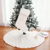 Decorazioni natalizie 90 cm / 122 cm Gonna albero bianco Paillettes peluche di alta qualità Ornamento ricamato per la casa Anno Natale Decor1