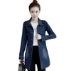 Vestes Femmes 2022 Automne Hiver Denim Veste Femmes Slim Long Base Manteau Casual Jeans Manteaux Manteaux Plus Taille S-5XL R449